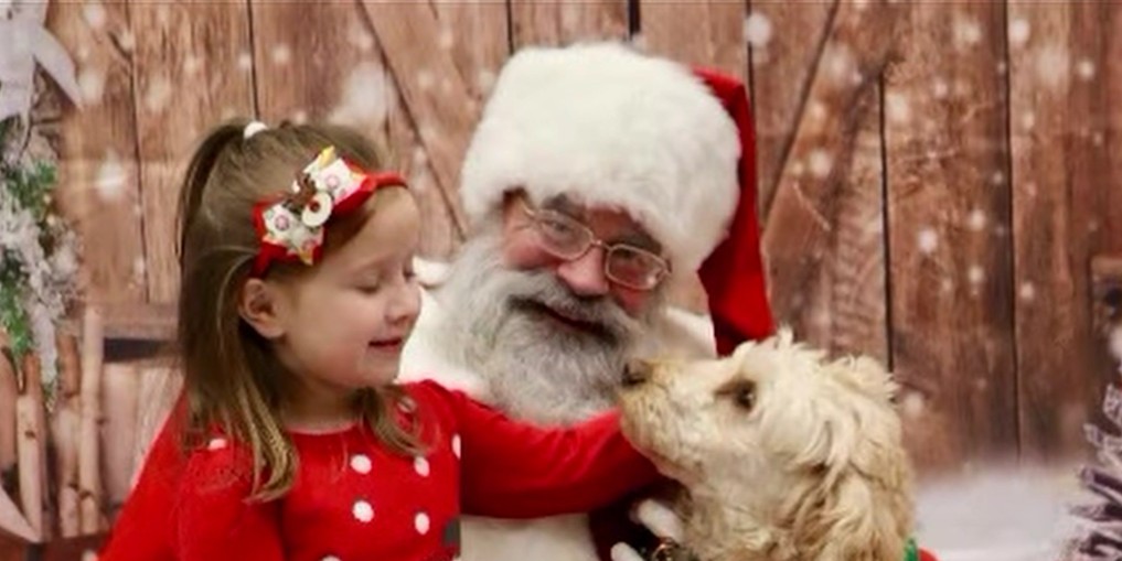 A warm Santa and child interaction